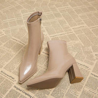 Women's Autumn And Winter White Skinny Boots Boots