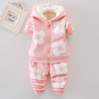 Three-piece cartoon bear with velvet thickening