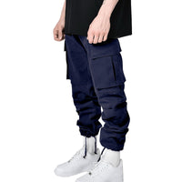 Loose men's overalls with drawstring at the foot