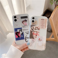 Compatible with Apple, Vintage Label David Transparent Phone Case For iPhoneSoft Silicone Cover