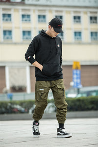 Concealed wrinkled drawstring pants