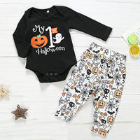 Two-piece pumpkin romper