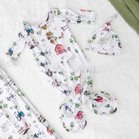 Newborn Button Printing Sleeping Bag  Hat Four Seasons