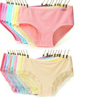 Women's underwear cotton mid-waist plus size cotton