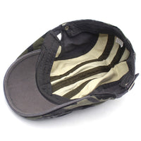 Men's Camouflage Washed Cotton Flat Brim Beret