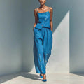 Gold-buckle Decorated Camisole And Pants Set