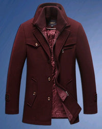 Autumn and winter business casual men's windbreaker men's long section plus cotton thick double collar wool coat coat male