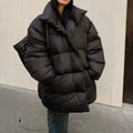 Black Mid-length Women's Thick Warm Design Down Jacket