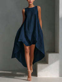 Women's Cotton-linen Irregular Sleeveless Dress
