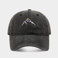 New Mountain Peak Sunset Embroidered Washed Baseball Cap