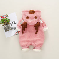 Long Sleeve Fleece-lined Baby Jumpsuit Keep Baby Warm Going Out