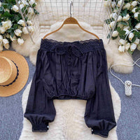 Stylish Cleverly Designed Off-Shoulder Long-Sleeve Shirt For Women