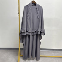 Robe Set Middle Eastern Solid-color Dress Women's Clothing