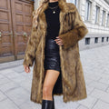 New FallWinter Womens Long Faux Fur Coat With A Square Neck