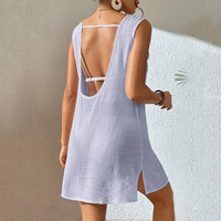 European And American Summer Beach Dress Women's Solid Color