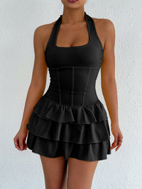 Womens Stylish Sexy Figure-hugging Strap Mini Dress