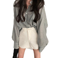Loose Casual Laid-back Style Sun Protection Shirt For Air Conditioned Rooms