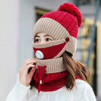 New Women's Fleece Thickened Warm Knitted Wool Hat