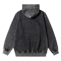 Men's Letter Printed Distressed Hooded Niche Design High Street Fashionable Loose Sweater