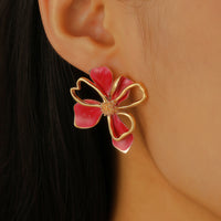 Retro Sweet Double-layer Flower Petal Unique Earrings