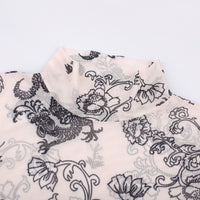 Women's See-through Gauze Screen Printing Bottoming Jumpsuit