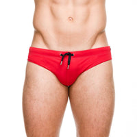 Men's Solid Color Tethered U-Cup Swim Briefs