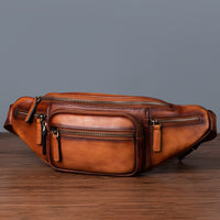 Cowhide Retro-style Casual Chest Bag