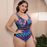Hot Spring Vacation Spaghetti Straps Striped Vest Swimsuit Printed Women