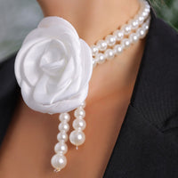 Pearl Necklace Evening Dress Accessories Flower Clavicle Necklace