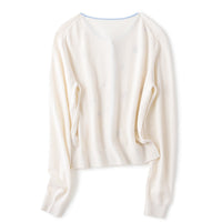 New Round Neck Handmade Embroidery Pure Cashmere Sweater Female