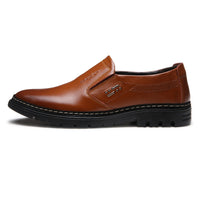 Men's Leather Formal Wear Round Toe Business  Casual Shoes