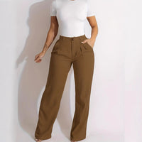Women's High-waisted Straight-leg Loose-fit Versatile Casual Pants