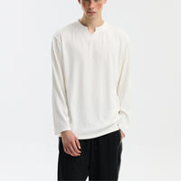 V-neck Long-sleeve Simple Casual Base Shirt