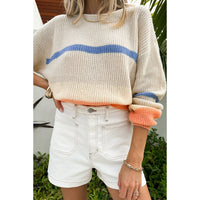 Autumn New Round Neck Loose Leisure All-matching Multicolor Sweater