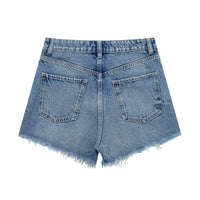 Women's American Retro Fashion Slimming High Waist Denim Shorts