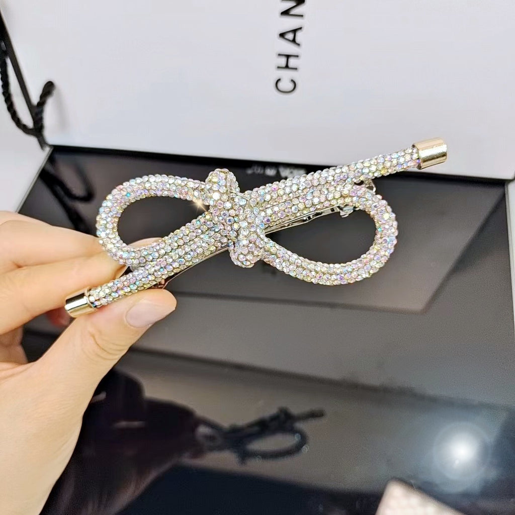 Rhinestone Bow Spring Clip Advanced Sense