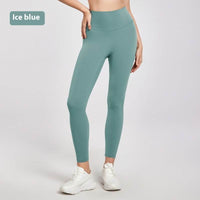 High Waist Nude Feel Yoga Pants Women's Summer Thin Peach Hip Lifting Seamless Fitness Pants
