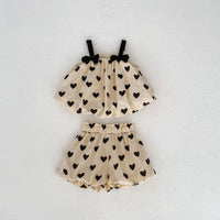 Love Full Printed Two-piece Set For Women