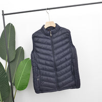 Down Cotton Men's Vest Stand Collar Waistcoat Warm Jacket