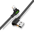 Double elbow with light braided charging cable