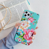 Retro literary flower leaf phone case