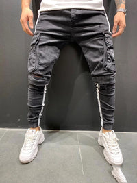 Men's Fashion And Leisure Trendy Knee-cut Zipper Trousers