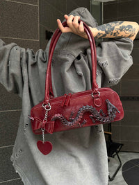 New Chinese Style Bag Designer Model Red Dragon Niche High Sense Bowling Bag
