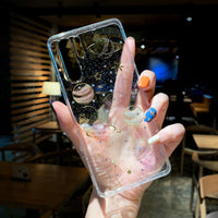 Transparent sequin planet phone case
