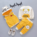 Three-piece cartoon bear with velvet thickening