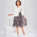 Short-sleeve V-neck Dress With A Unique Print