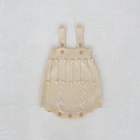 Infant Women's Sweater Hand-hook Bubble Ball Knitted Romper And Coat Two-piece Set