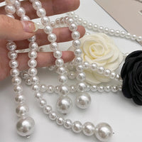 Camellia Pearl Waist Chain Decorative Dress