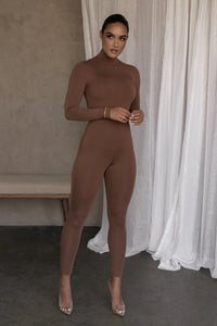 Women's OL Commuter Casual Tight Long Sleeve Jumpsuit