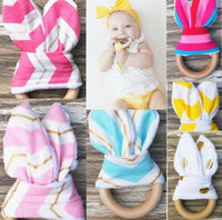 Handmade wooden natural baby teether